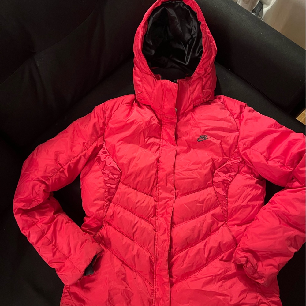 Nike Women's Vibrant Red Hooded Bomber Jacket